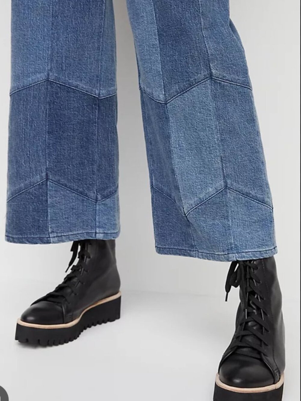 Pilcro Anthropolgie Patchwork Ultra High-Rise wide leg jeans Plus sized